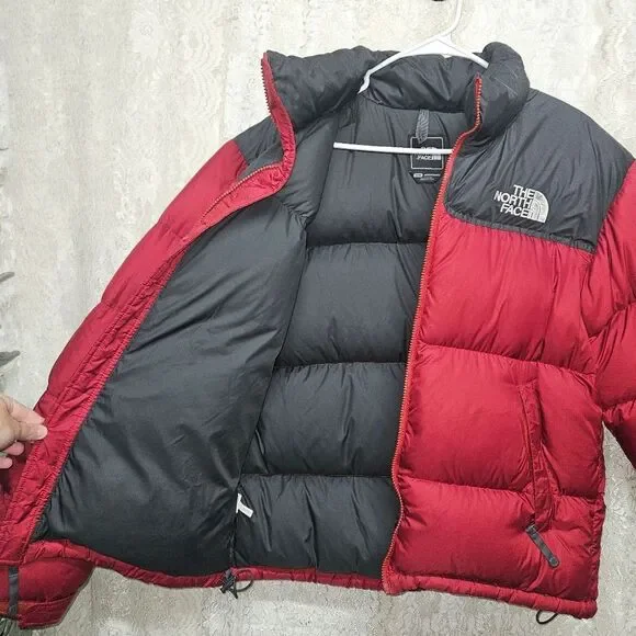 The North Face 1996 Retro Nuptse 700 Fill Jacket Black/Red Puffer Mens Sz L